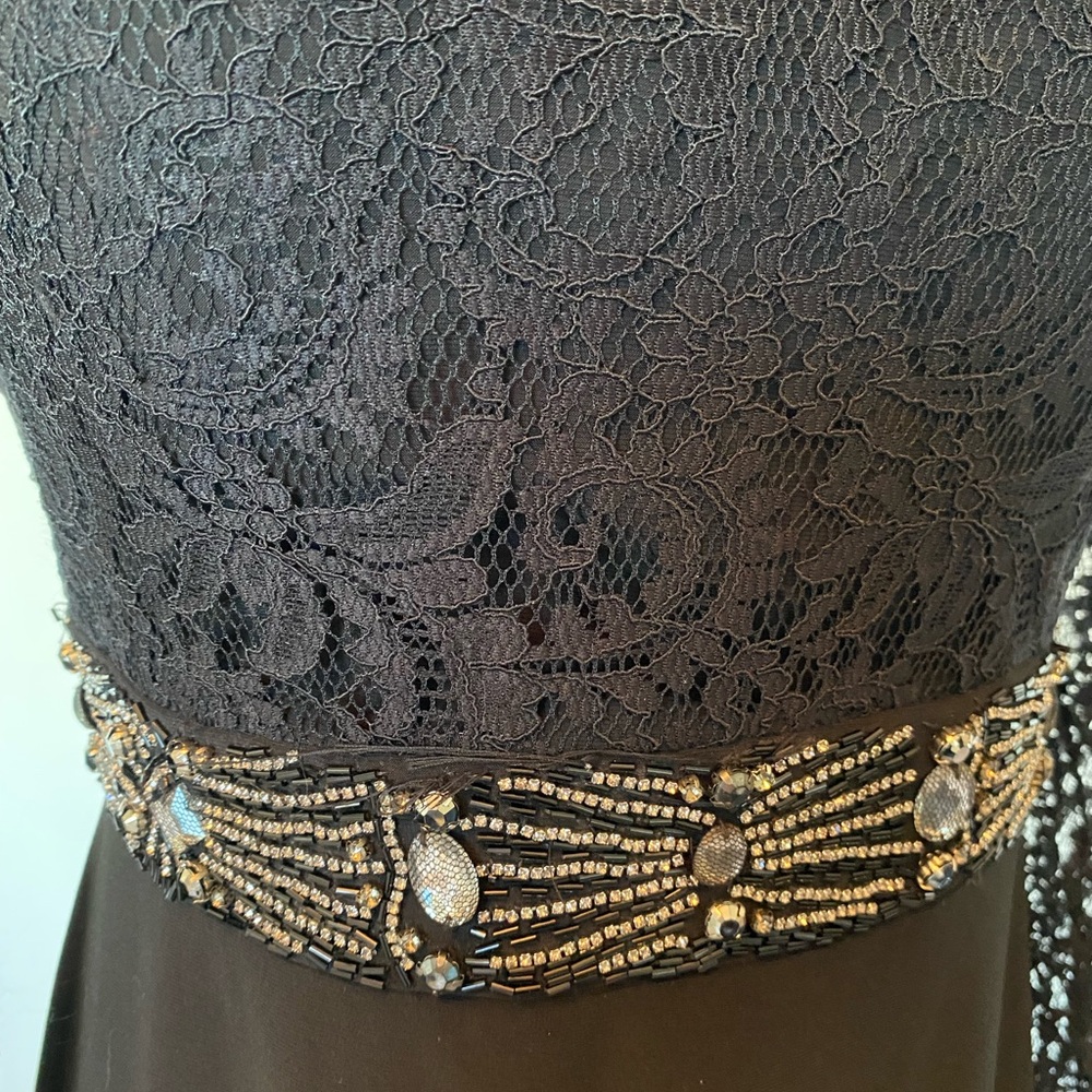 Black Lace Top Cocktail Dress